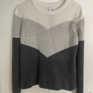 Desigh History Women's Sweater - in Variations of Gray size Medium Mr